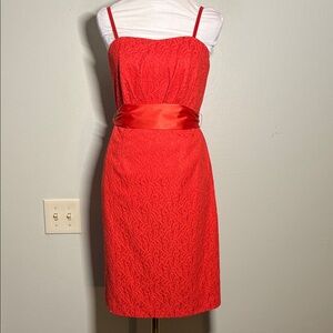 Tevolio Red Lace convertible Midi Dress 4